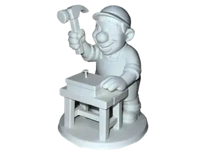 Woodworking man figurine / model