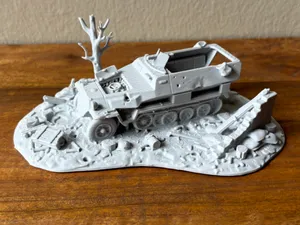WWII Half-Track Ruins – Wargame Objective Marker