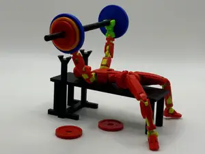 DUMMY13'S GYM BENCH BARREL WEIGHTS MUSCLES ARMS 