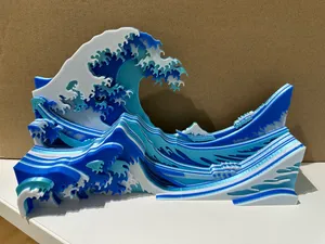 Great Wave off Kanagawa (Bambu X1C AMS)
