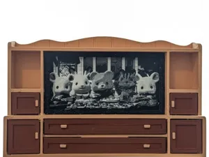 Calico Critter TV stand and TV