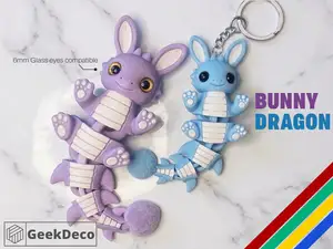 Flexi Bunny Dragon : Keychain
