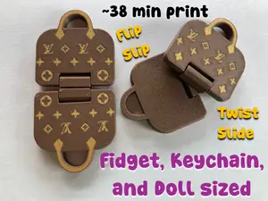 Vuitton Inspired Slider + Flip Fidget + Keychain