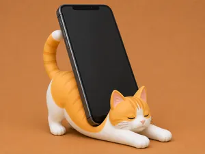 Cat phone stand holder. pet figurine Kitten