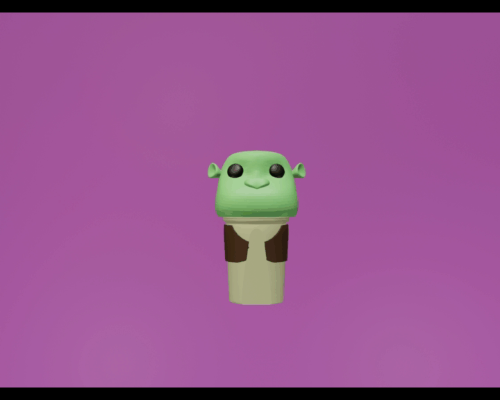 shaker de shrek tipo funko pop, no AMS