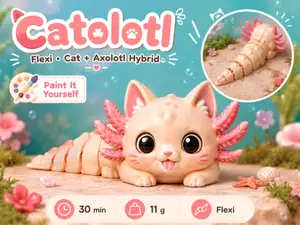 Catolotl Cute Flexi Cat Axolotl Hybrid Articulated