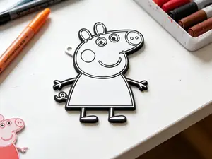 佩奇涂色画挂件-DIY涂鸦填色手工卡-儿童涂色画画玩具