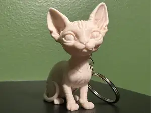 Porte-clés Figurine Chat Sphynx Détaillé Miniature