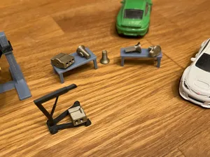 Gearbox and Boxer Engine 1/64 car diorama garage