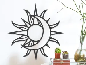 Sun Moon Outline Art