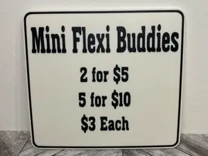 Mini Flexi Buddies Price Sign