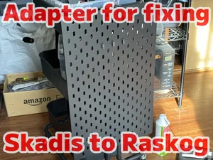 Adapter for fixing IKEA Skadis to Raskog