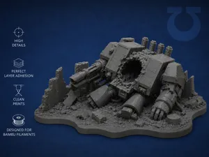 Destroyed Dreadnought - Tabletop Terrain