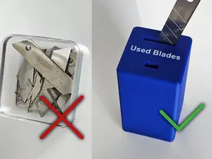 Knife Blade Disposal Trash Bin - Child Protected