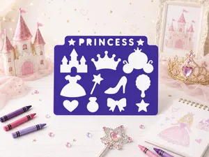 Princess Drawing Stencil for Kids
