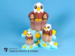 Cloud & Rock Diorama For Cute Flexi Eagle