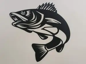 Walleye Jumping Silhouette Wall Art