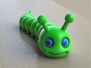 一体打印铰链可动毛毛虫（可贴8MM仿真眼）