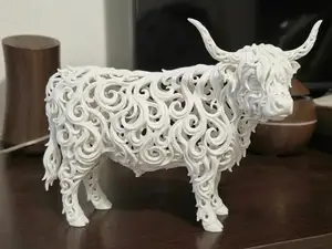Highland Cow Elemental: Voronoi Art Edition