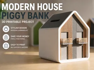 Modern Architectural Piggy Bank (Supportless)