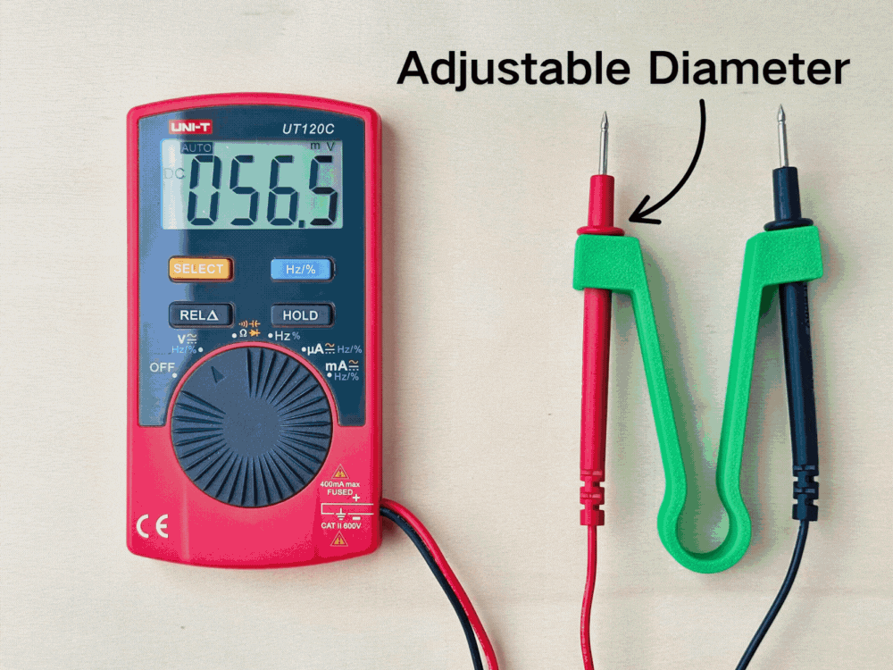Customizable Multimeter Probe Tweezer Adapter