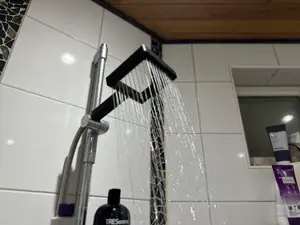 Modern, square shaped rain shower head