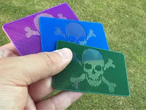 Holographic Effect Skull And Crossbones Card
