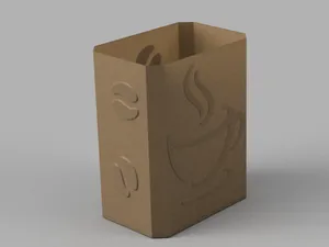 Coffee bag box in vase mode
