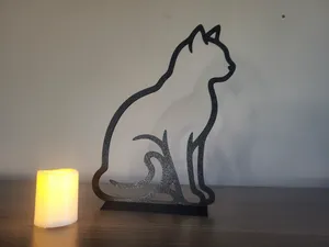 Minimalist Sitting Cat Wall Decor