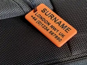 Luggage tags for suitcases with customisable text