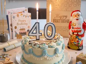 Birthday Cake Numbers & candle holder