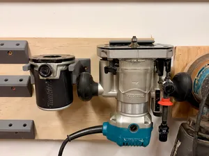Makita trim router plunge base wall mount storage