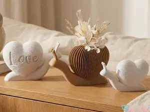 Heart Snails - Stripes, Fuzzy, & Love Vases