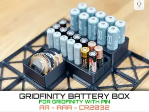 Gridfinity Battery Box for Gridfinity with Pin