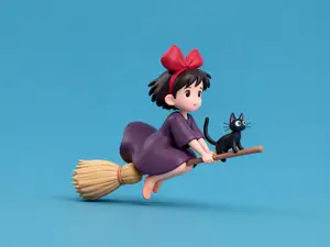 骑扫把的琪琪-魔女宅急便-宫崎骏动漫电影周边吉卜力-儿童涂色玩具