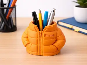 Cute Puffer Jacket Pen Holder (desk decor)