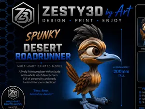 Spunky Desert Roadrunner – Multi-Part Model