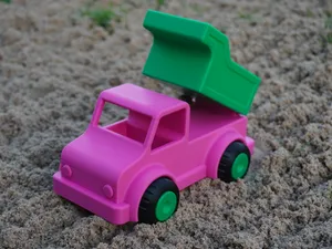 Retro Toy Dump Truck with Tipping Bed