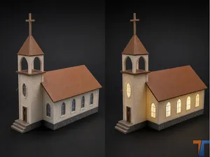 Classic Frontier Church (1:64 Scale)