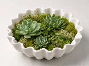 Scalloped Succulent Display Bowl