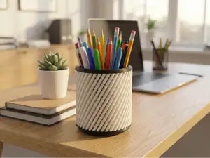 The Helix Mesh: Intricate Geometric Pen Holder