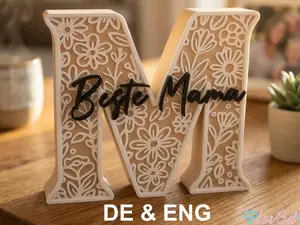 Floral Letter M - Beste Mama & Best Mom Gift