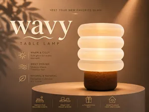Wavy Ambient Lamp - Modern Minimal Cozy Table Lamp