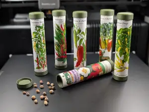 Seed Storage Tube with Packet Label