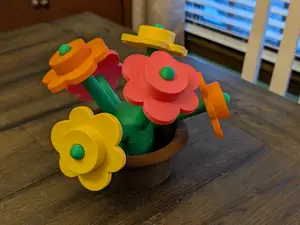 BEST giant 6-stem brick flowers and pot NO AMS