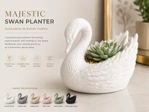 Majestic Swan Planter – Elegance in Every Curve