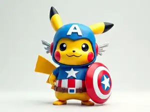 Pikachu Captain America No AMS
