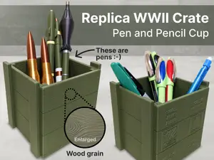 Pen & Pencil Storage Box Replica WWII Weapon Crate