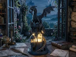 Dragon Lamp - Guardian of the Ruined Tower