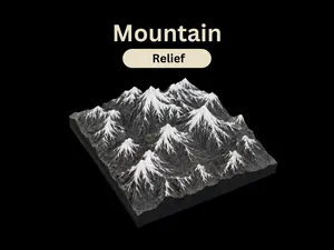 Alpenrelief mit Schneegipfeln